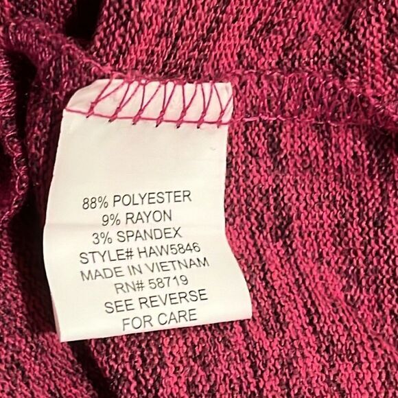 Notations Womens Top Sz XLP Heathered Rust Pullover Cowl Neck Asymmetrical NWT - Picture 4 of 6